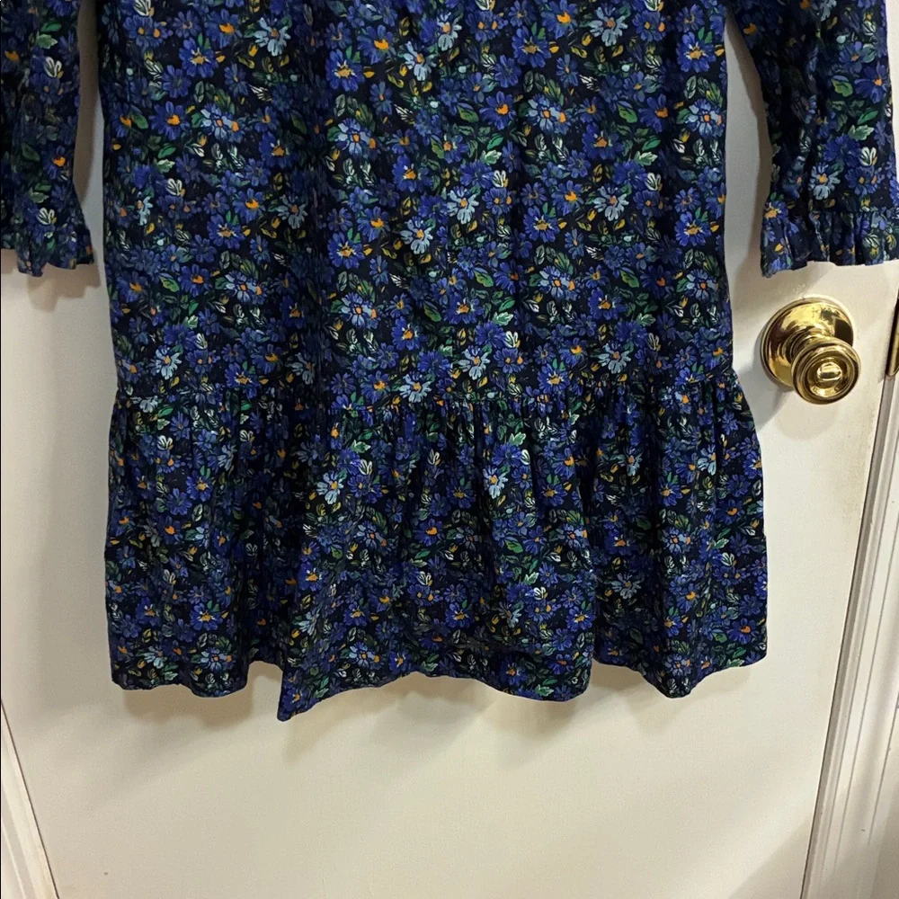 Free People Blue Floral Cotton Midi Dress Sz XS